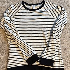 Marine Layer Black and Cream Striped Top reversible